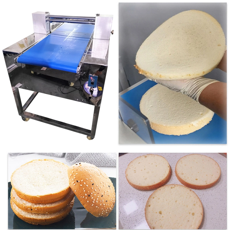 Commerial Electric Bread Slicer Hamburger Bun Slicing Bakery Cake Horizontal Cutting Machine