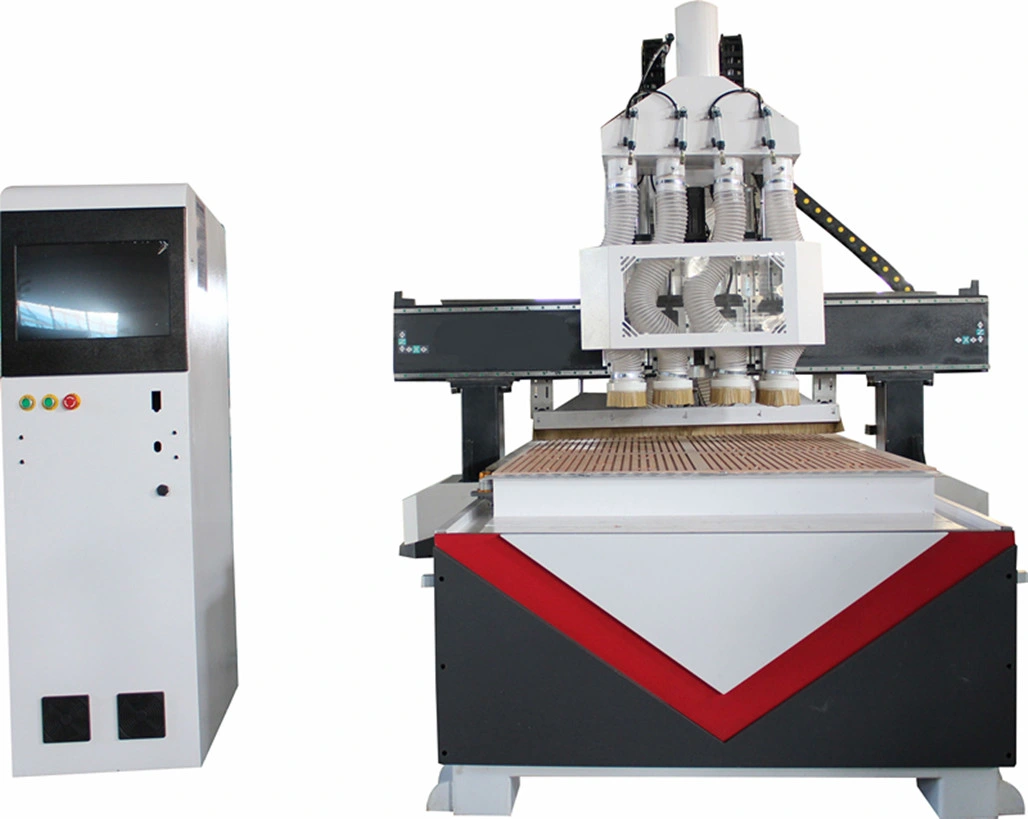 Four Heads Wood Processing Machine Tool Changer Furniture Cutting Machine