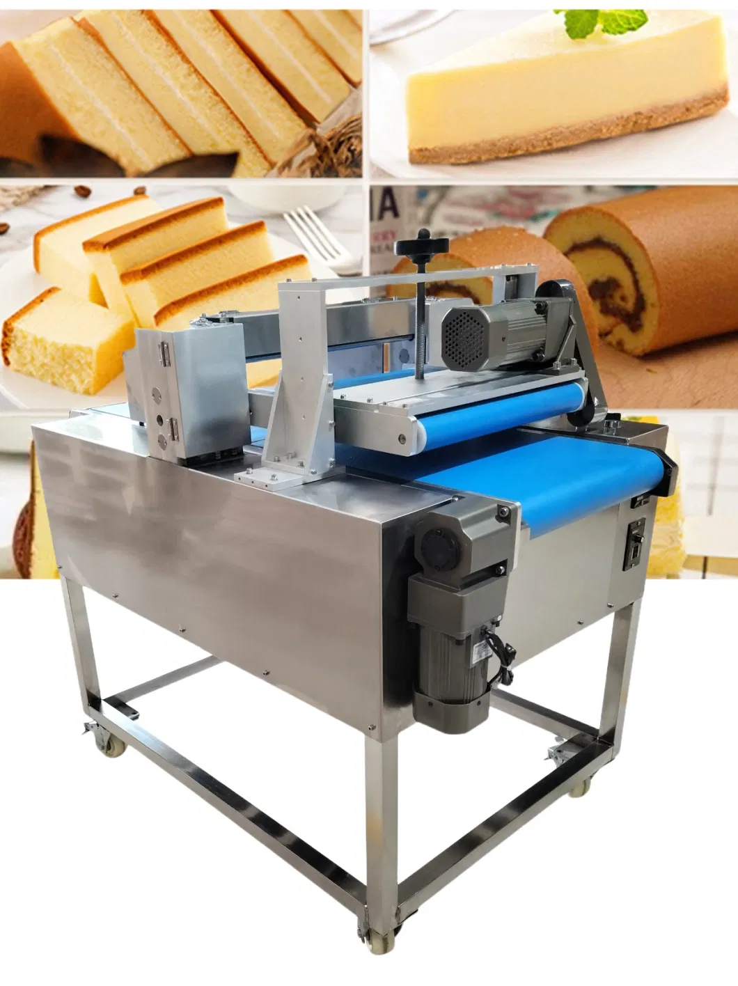 Commerial Electric Bread Slicer Hamburger Bun Slicing Bakery Cake Horizontal Cutting Machine