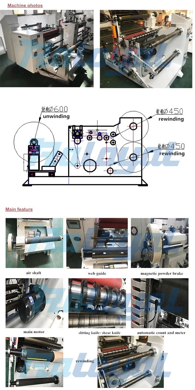 PE Pet Protective Film Slitting Rewinding Machine