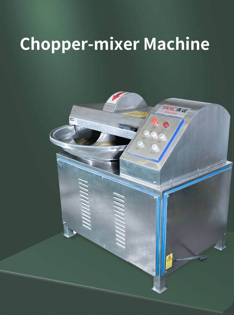 Horizontal Domestic 6 Blades 60kg 100kg Capacity Chop Food Meat Vertical Bowl Cutter