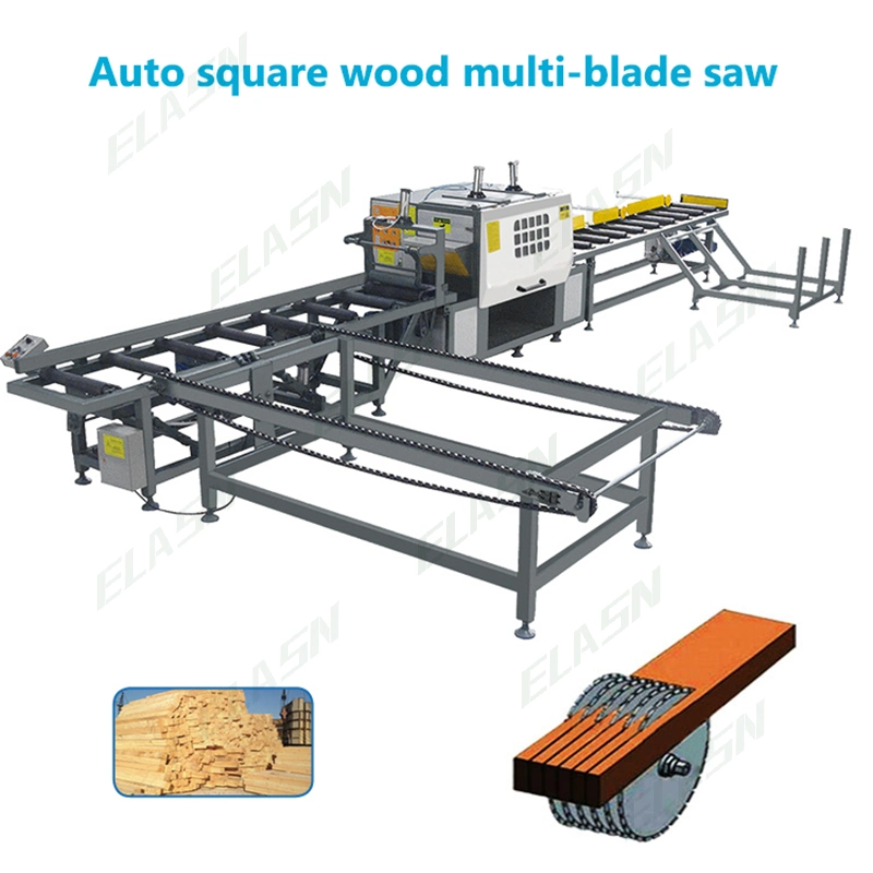 Industrial Heavy Duty Square Timber Wood Block Plank Multi Rip Blade Circular Saw Machine