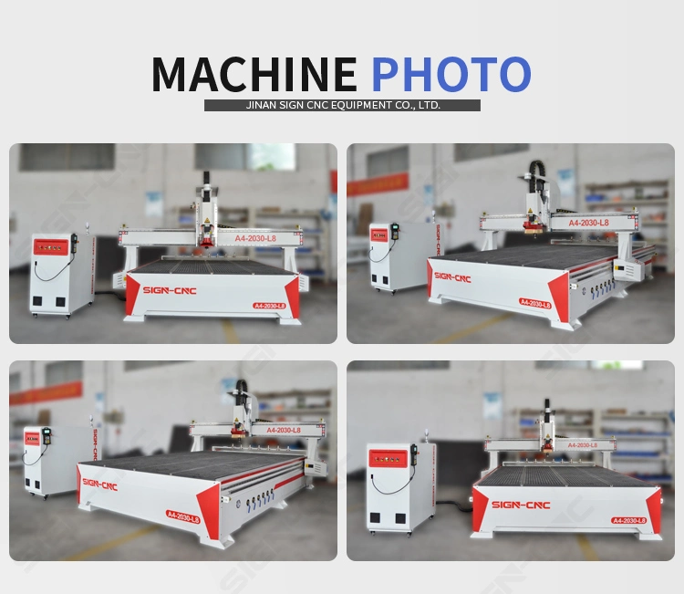 Wood CNC Router Machine of A4-2030-L8 Woodworking Machine with Servo Motor and Reducer for Furniture Industry Processing