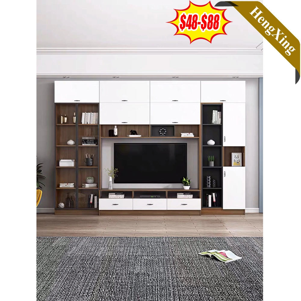 Modern Wooden Kd Seating Room Furniture Bookcase DVD Space TV Stand Living Room Cupboard Designs TV Stand Wall Unit