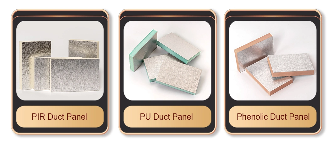 PIR Insulation Foam Pre Insulated Duct Panel for HVAC Polyurethane Foam Duct