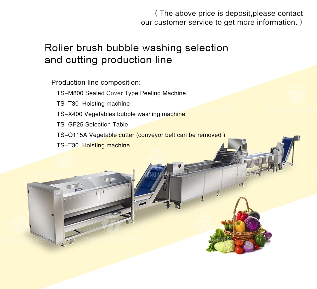 Multifunctional Food Vegetable Hair Roller Bubble Production Line Cleaning Selection and Cutting Machine