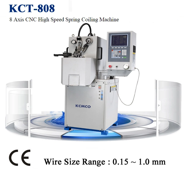 CNC Spring Coiling Machine KCMCO KCT-8C 2 Axis 0.3mm oil seal spring making machine with400 pcs/min max production rate