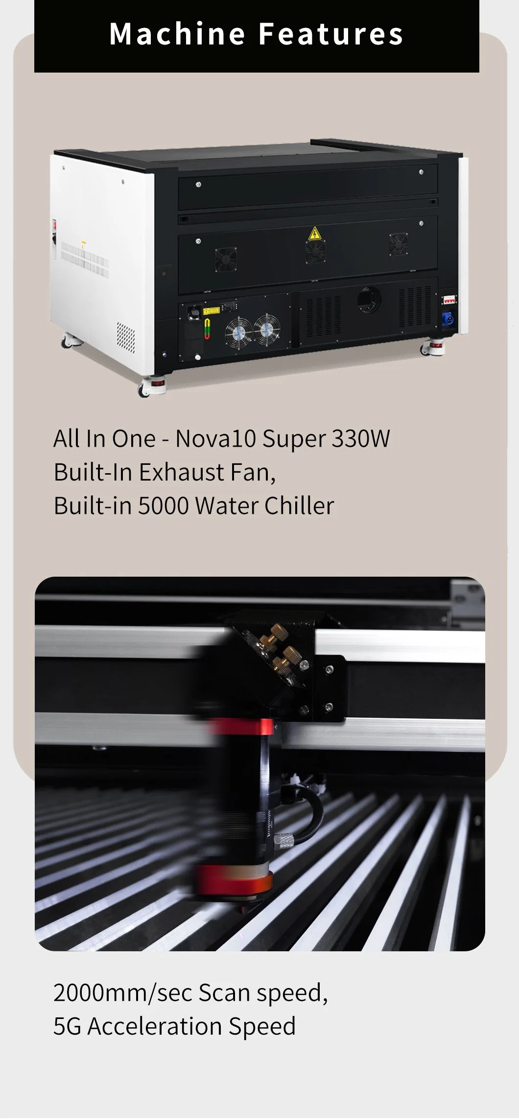 Integrated Auto Focus Laser Foam Cutter for Nonmetal Materials 1070/1490/1610