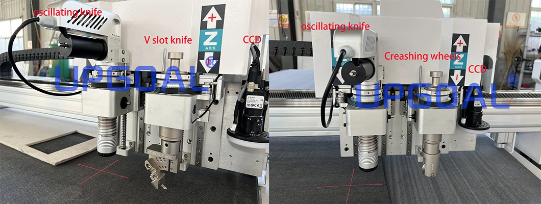 Automatic Feeding CCD Mark DOT CNC Knife Cutting Machine with V Slot Knife/Drag Knife/Creashing Knife/Kiss Cut Knife