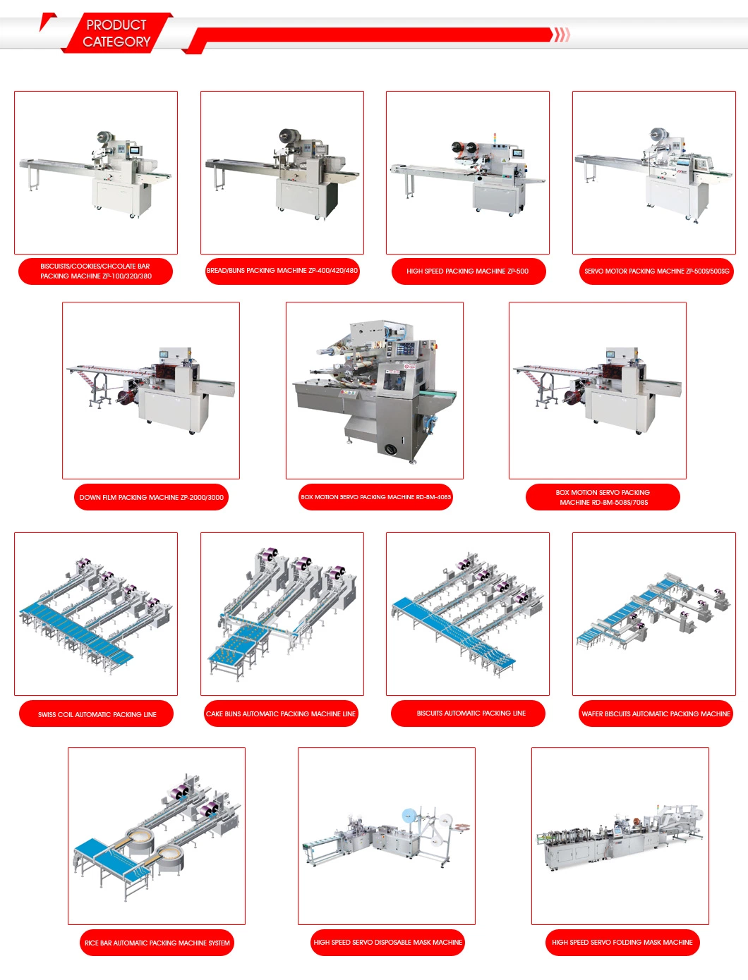Customized New Design Pillow Packing Machine for Flexible Bag Length Setting and Cutting