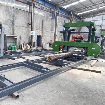  Máquinas de corte para madera Sierra de cadena Sierra automática de madera cadena de máquina Sierra Móvil de troncos portátil Sierra de cinta aserradora horizontal portátil de banda aserradora Máquina