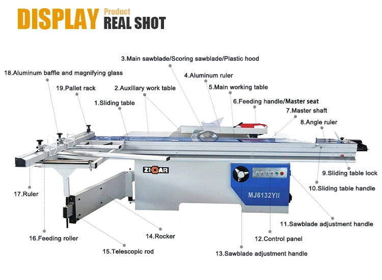 Woodworking machine high speed multifunction panel saw sliding table