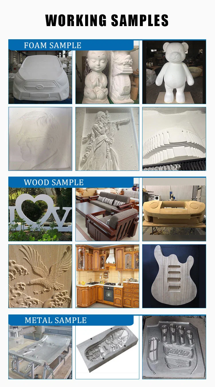 Foam Wood Car Mold Making Milling Engraving and Carving Cutting CNC Router Machine with Rotary