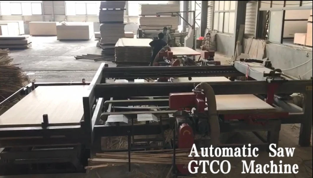 Full Automatic Four Edge Plywood Trimming Cutting Saw Machine Used for Plywood /Furniture Factory with CE/SGS