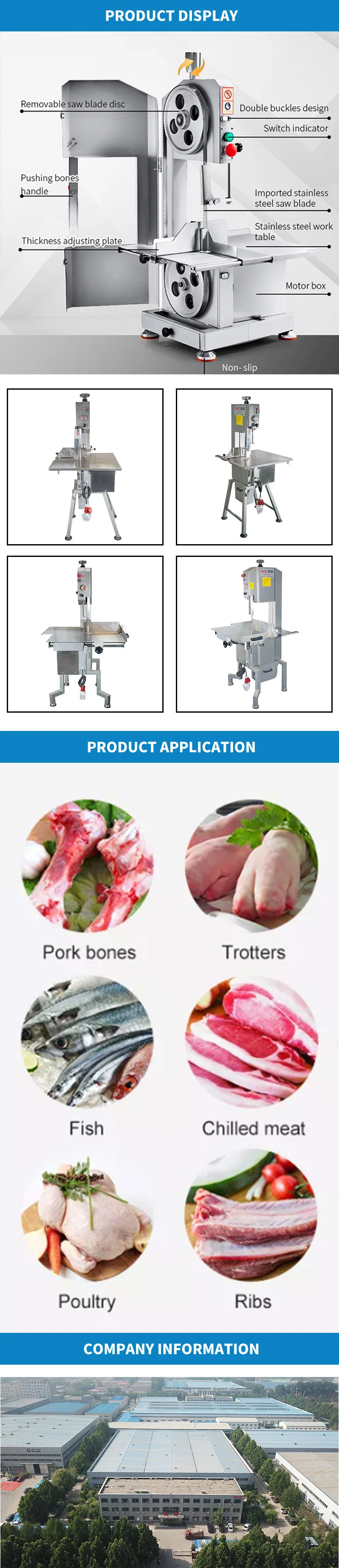 Commercial Meat-Cutting Band Saw Blade Machine Automatic Chicken Dicing Machine Td Vertical Meat-Bone