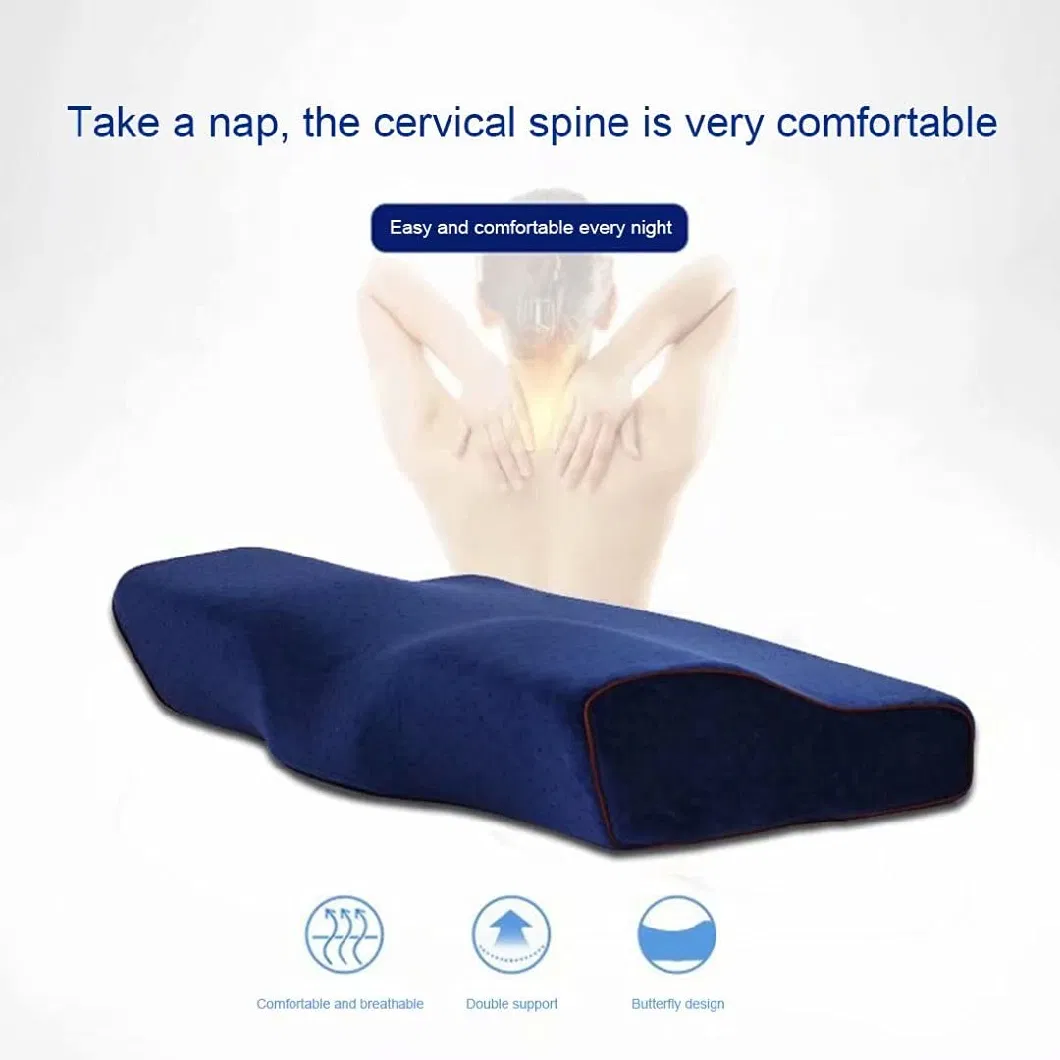 Cheap Viscoelastic Foam Soft Rebound Pillows Contour Cervical Butterfly Memory Foam Pillow