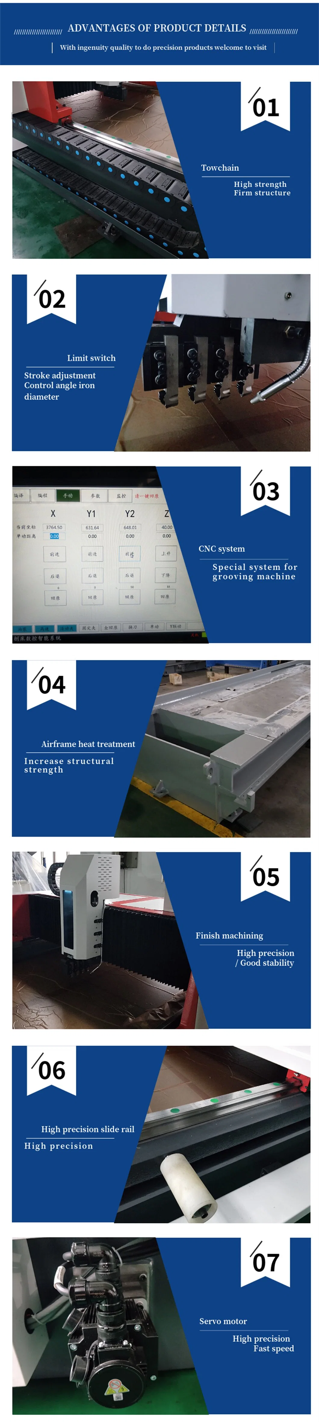High Quality Horizontal Sheet Metal CNC V Grooving Machine for Stainless Steel Notching