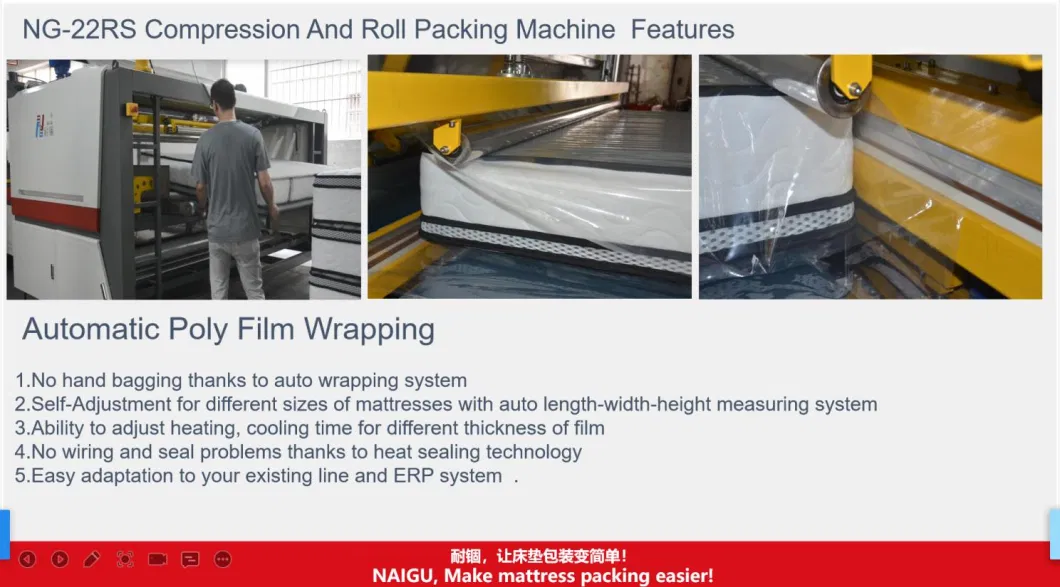 Automatic Memory Foam Mattress Vacuum Compressing Folding Rolling Wrapping Packing Processing Machine