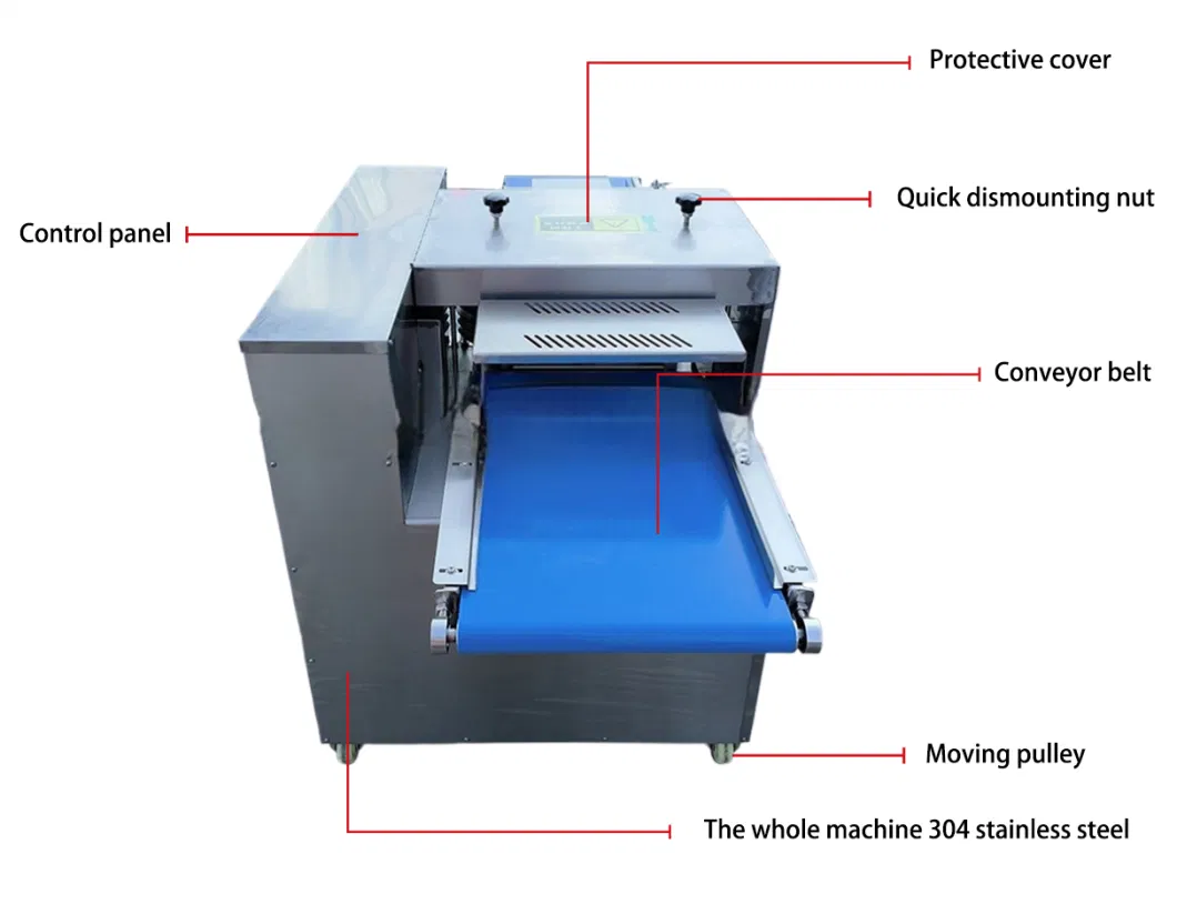 Automatic Heavy Machinery Horizontal Fresh Meat Slicer Used in Beef, Chicken and Other Meat 380V