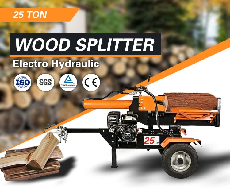 7.5 Ton - 25 Ton Horizontal and Vertical Gasoline/Petrol Mobile Wood Chipper Log Splitter