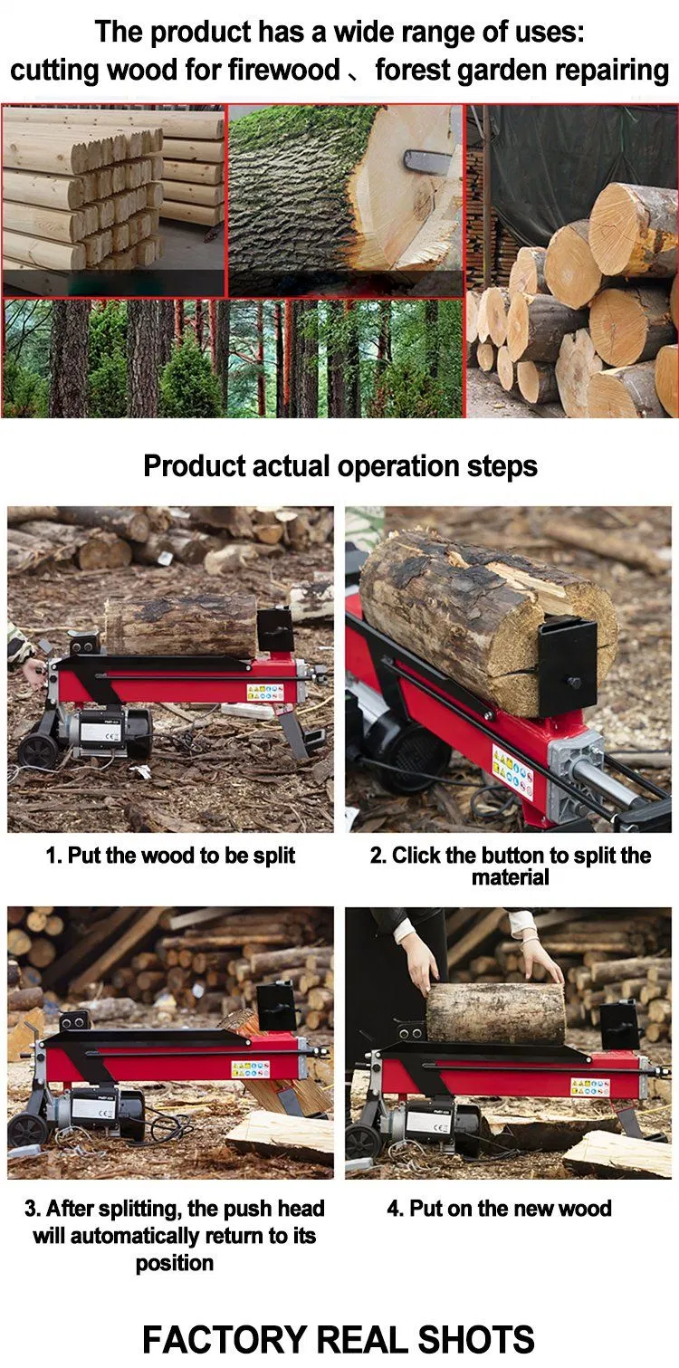 Factory Horizontal Wood Log Splitter for European CE Wood Log Splitter 4t to 12t
