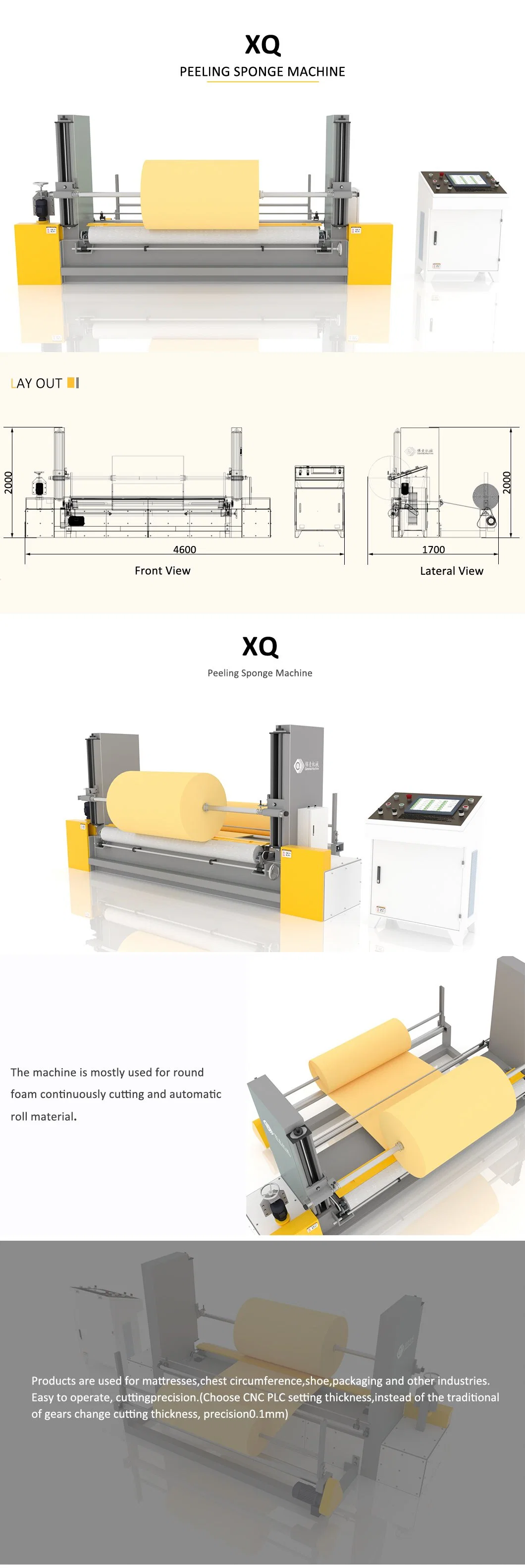 Foam Mattress Rotatory Cutting Machine