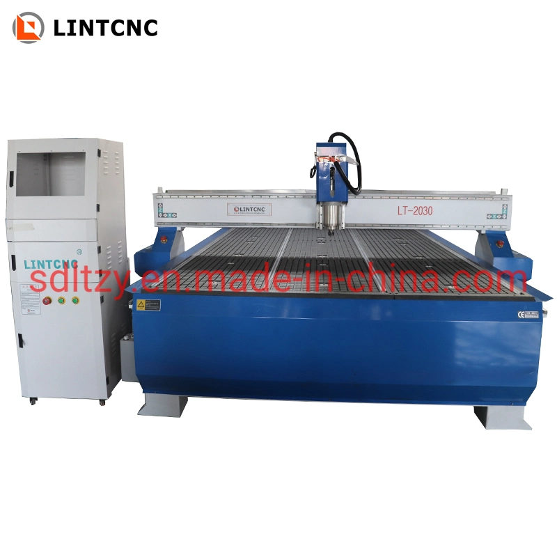 3.5kw Air Cooled Spindle Woodworking Router CNC Machine 2030 1530 4 Axis Vacuum Working Table with Dust Collector Furniture Bed Cupboard Processing 3D