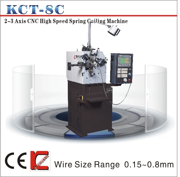 CNC Spring Coiling Machine KCMCO KCT-8C 2 Axis 0.3mm oil seal spring making machine with400 pcs/min max production rate