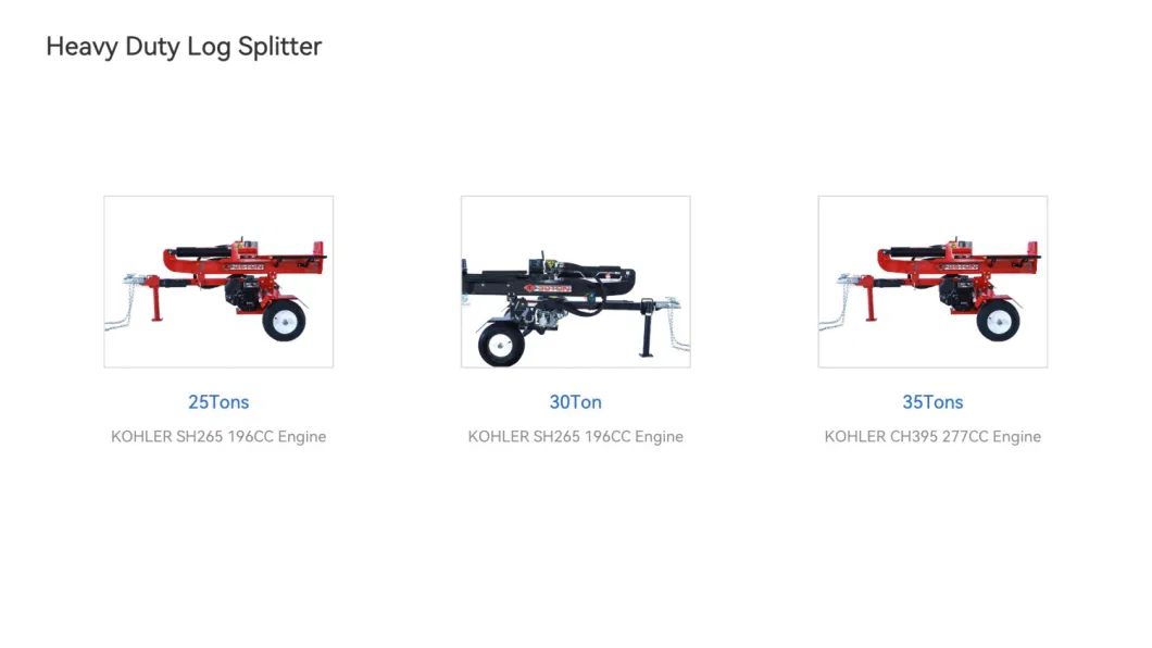 Custom Used Gas Performance Horizontal Operation Firewood Equipment Kohler Enginesaw Chain Sharpening for The Thick and Heavy Logs Splitter