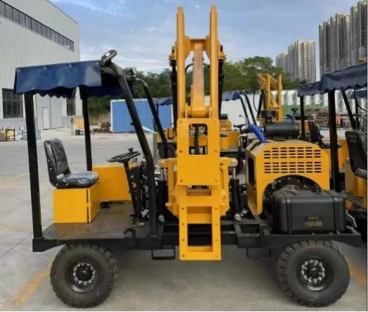 Rch360W Wheeled Mounted Small Mini Hydraulic Concrete Piling Guardrail Fence Post Pile Press Driver Driving Machine