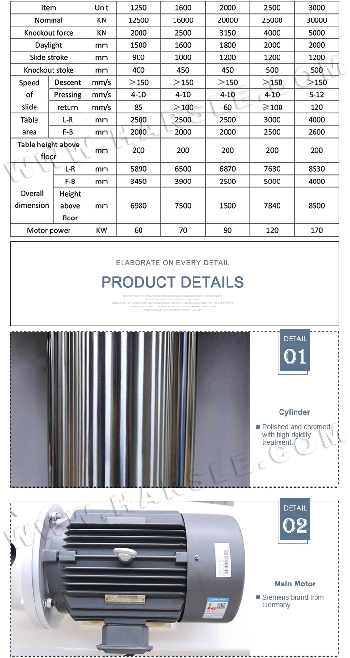 Ce Certified Y32 1000t Series 4 Pillars Hydraulic Aluminium Press Machine