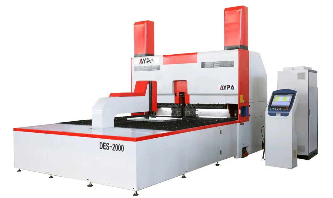 Multi-Functional 4 Auto Index Tool Punching Machine, Pressing Perforating Shearing Metal Panel and Printing Words