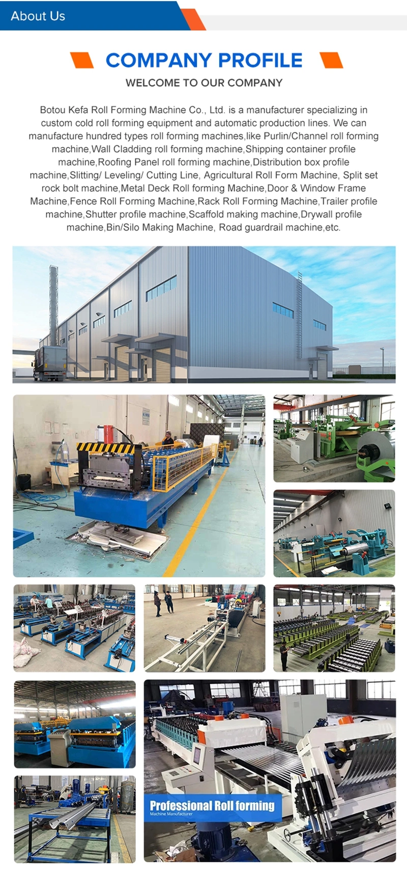 Hydraulic Roof Metal Steel Sheet Roof Panel Glazed Tile Press Roll Forming Machine