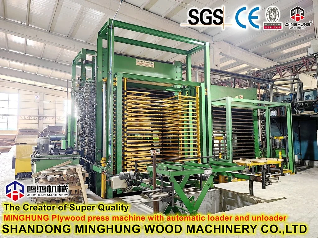 Hydraulic Woodworking Veneer Plywood Hot Press Machine with Automatic Loader and Unloader