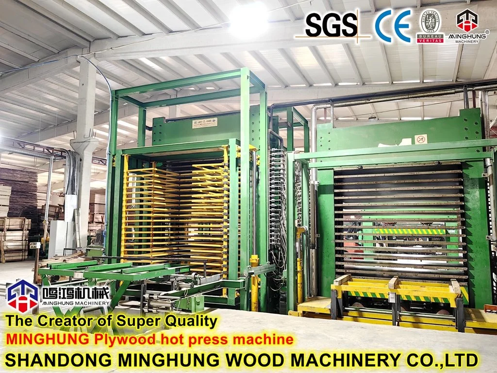 Hydraulic Woodworking Veneer Plywood Hot Press Machine with Automatic Loader and Unloader