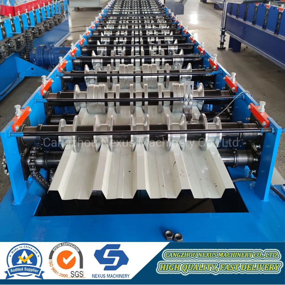 686 mm Width Trapezoidal Roof Sheet Roll Forming Machine with Hydraulic Cutting