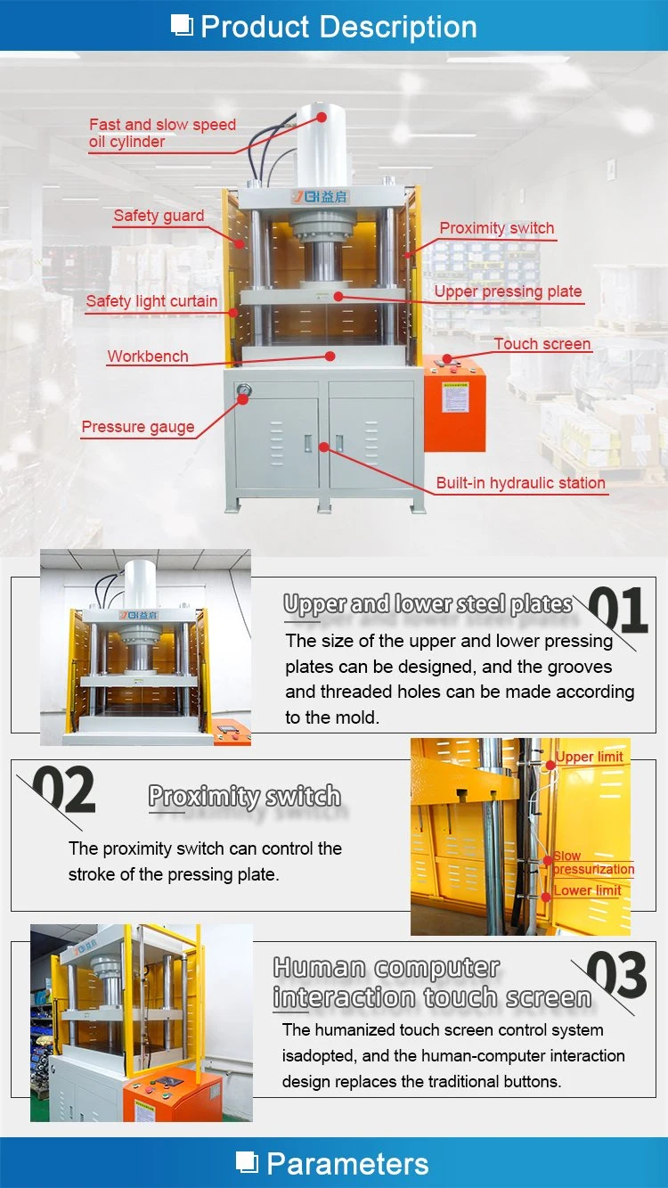 100 Ton Four Column Punching Hydraulic Press Machine Metal Forming Press Manufacturer