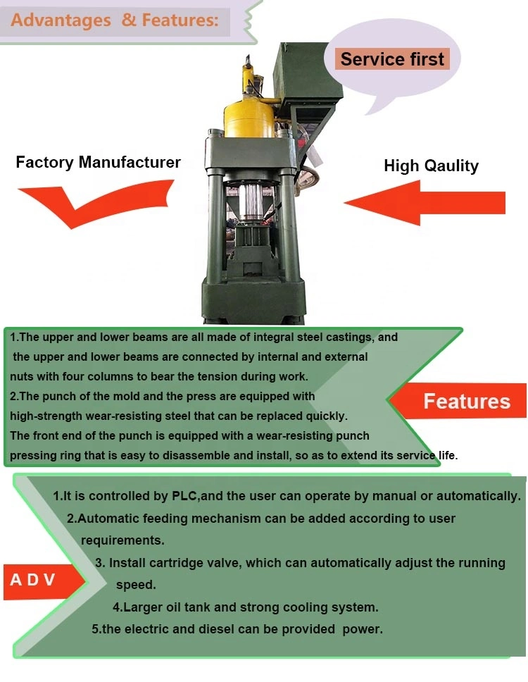 500 Ton Automatically Four Column Hydraulic Press Machine Scrap Metal Press Machine