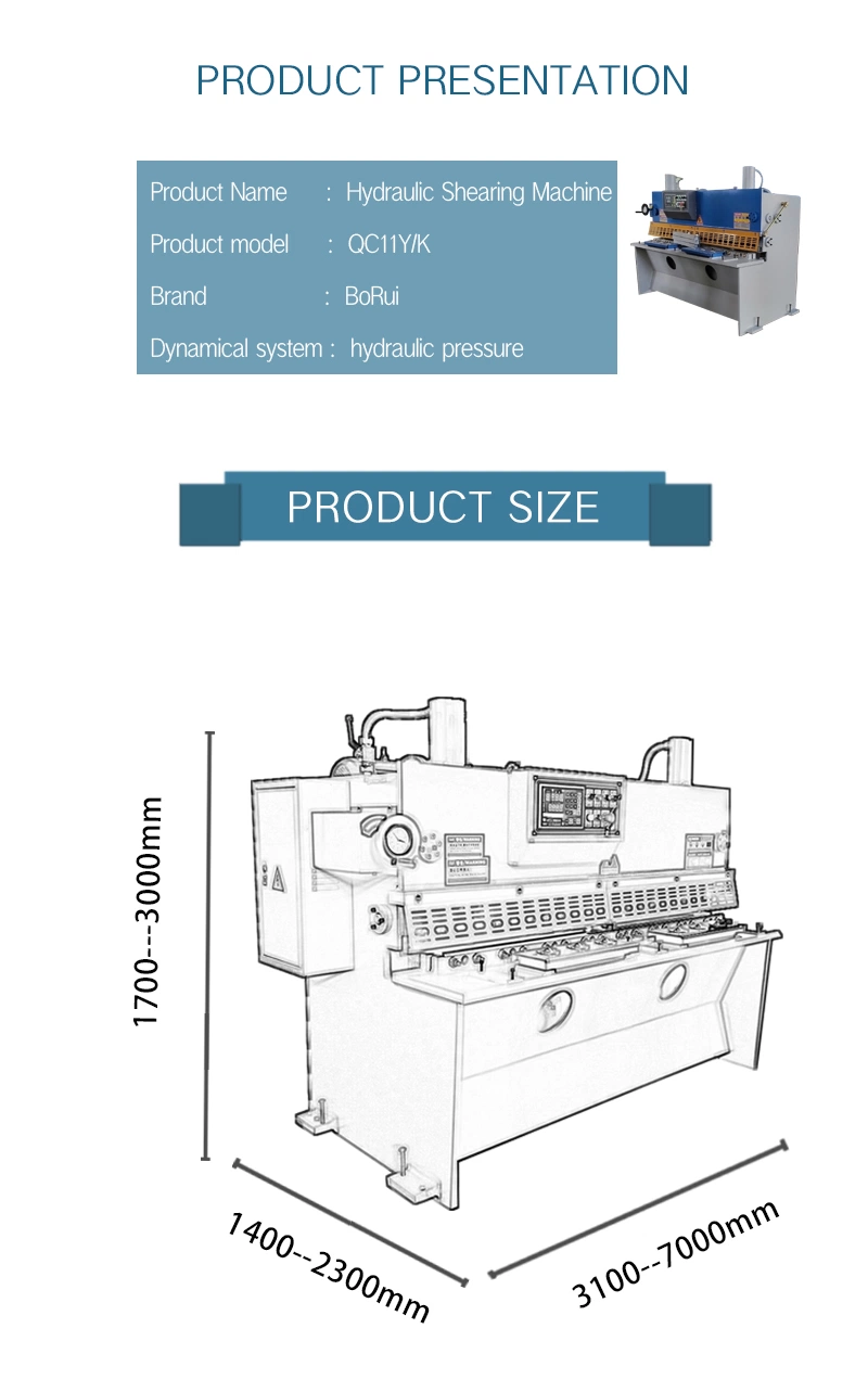 Steel Metal Hydraulic Swing Beam Shearing Machine for Sale