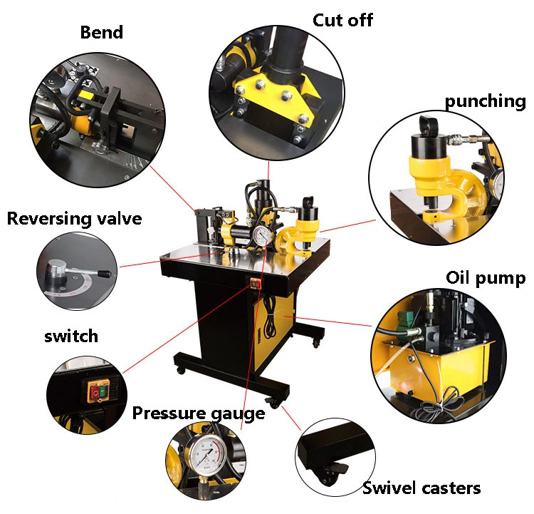 Manufacturer Hydraulic Busbar Press Punching Cutting Bending Machine