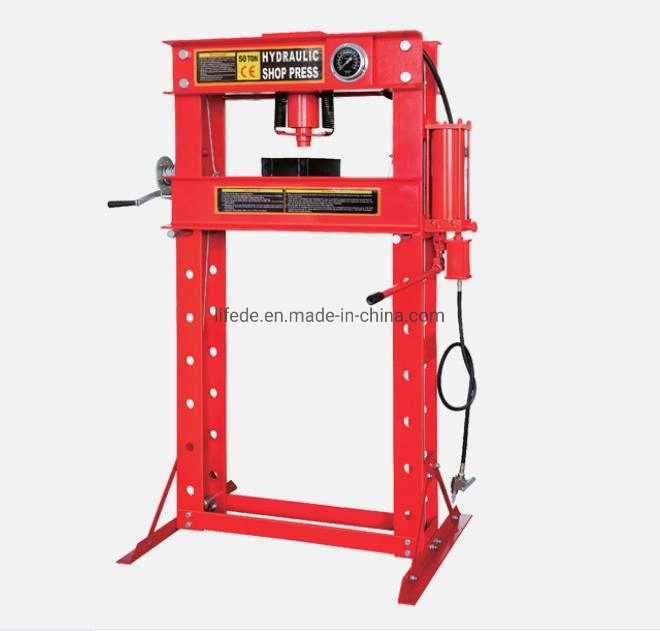 Heavy Duty 50ton Automotive Hydraulic Pneumatic Shop Press Garage Repair Press Engine Press with Gauge and Hand Pump