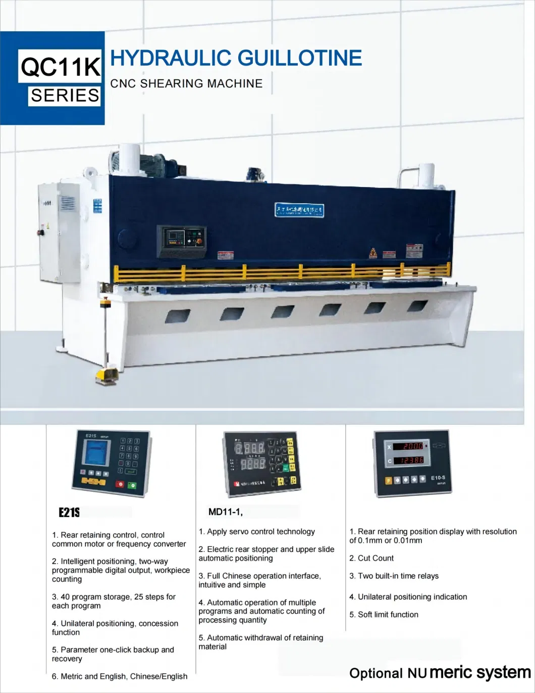 CE Standard Hydraulic Guillotine Shearing Machine, Nc Shear Model QC11y