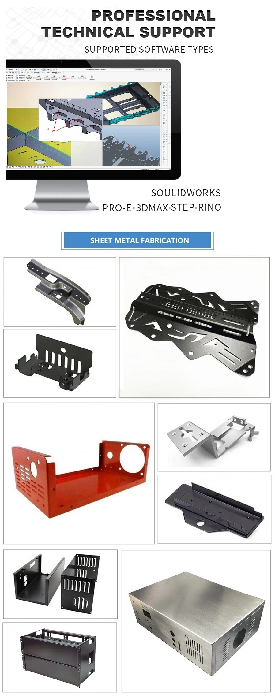 Custom Aluminum Laser Cutting Stainless Steel Parts Welding Bending Services Sheet Metal Fabrication