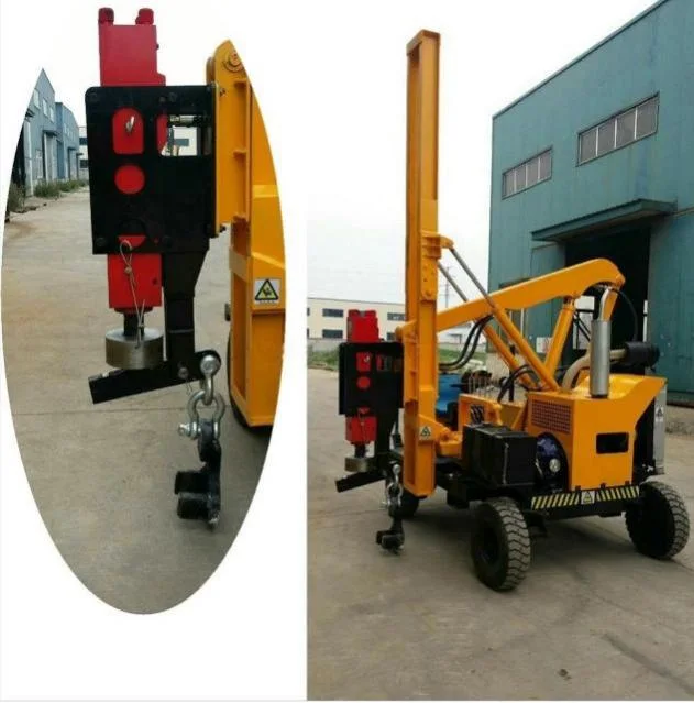 Rch360W Wheeled Mounted Small Mini Hydraulic Concrete Piling Guardrail Fence Post Pile Press Driver Driving Machine
