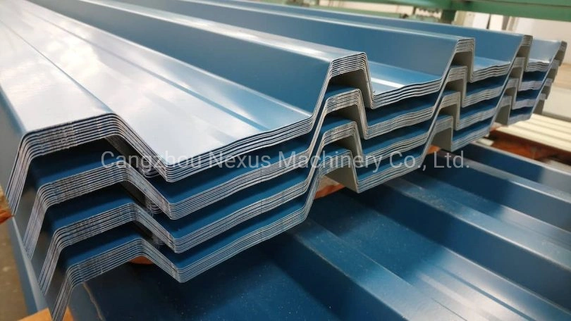686 mm Width Trapezoidal Roof Sheet Roll Forming Machine with Hydraulic Cutting
