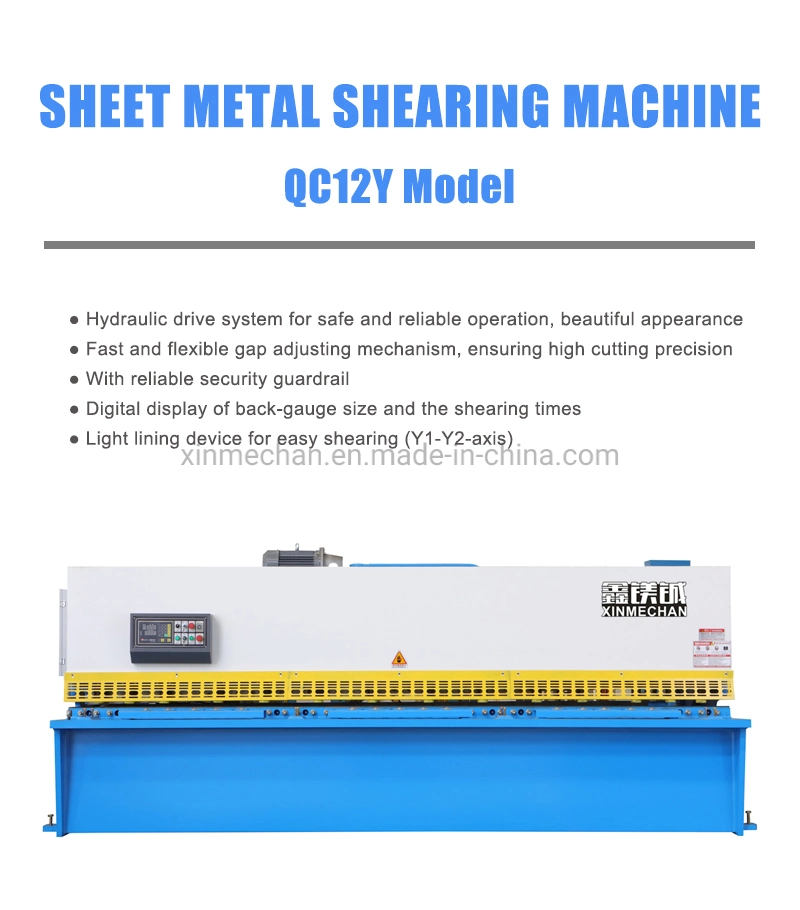 Xinmechan 6mm Hydraulic Guillotine Shearing Machine Sheet Metal Cutting Machine