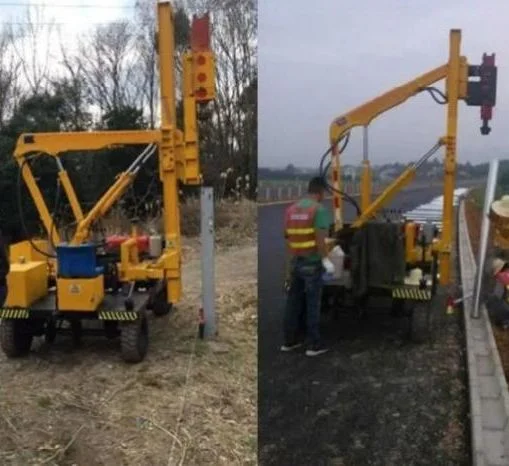 Rch360W Wheeled Mounted Small Mini Hydraulic Concrete Piling Guardrail Fence Post Pile Press Driver Driving Machine