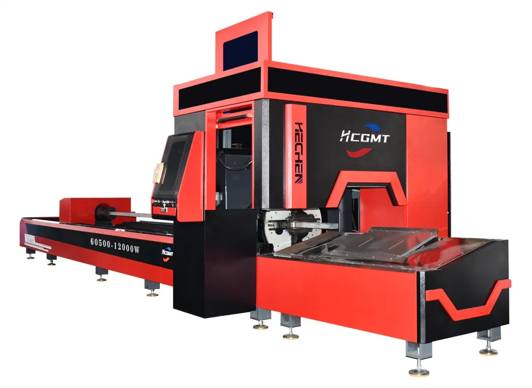 Hcgmt&reg; 12000W/500mm/6m Industrial Metal Tube and Profiles CNC Fiber Laser Cutting Machines