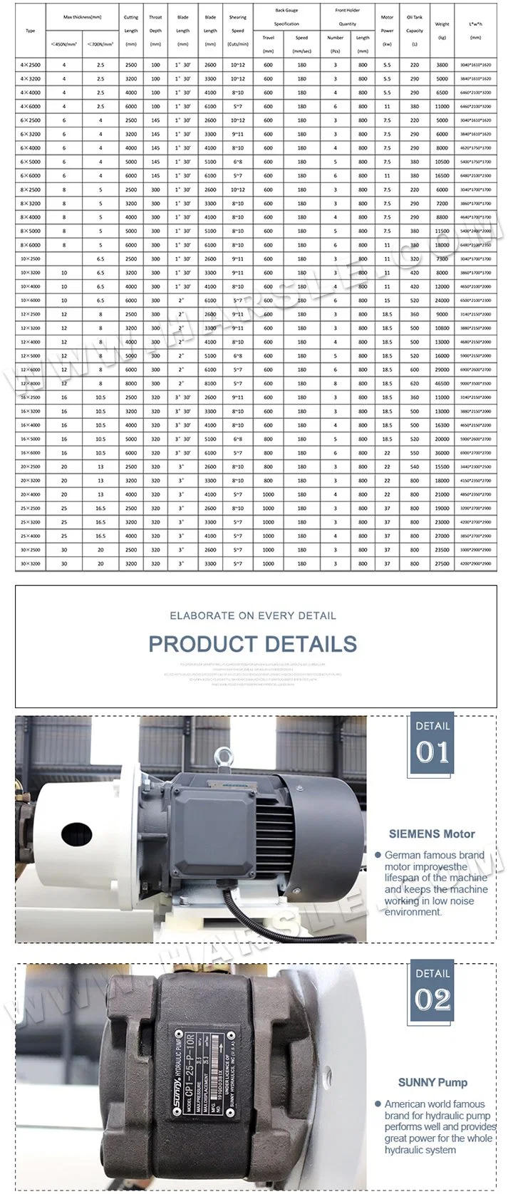 Swing Beam Sheet Plate Hydraulic Shearing Machine for Sale