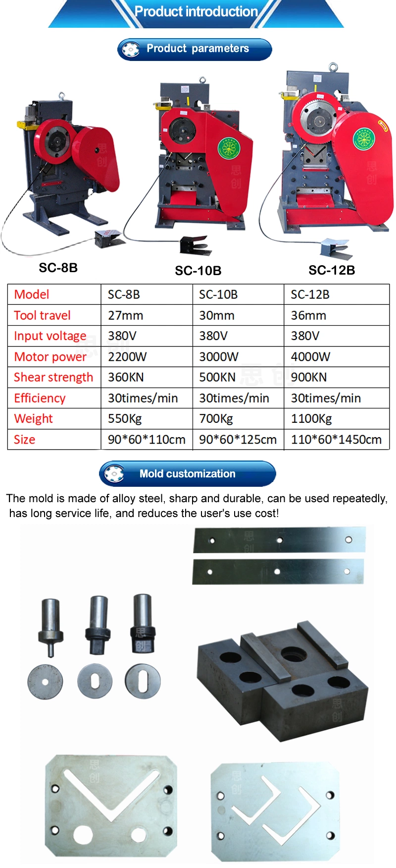 Electric Large and Small Angle Combined Punching and Shearing Machine